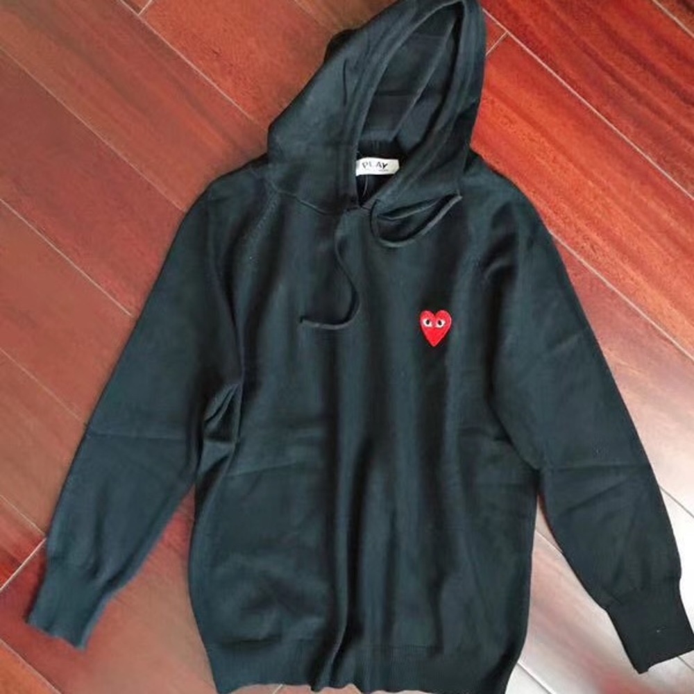 New Women Comme des Garcons Play  Hoodie-Black L